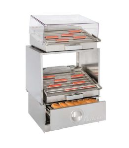 HD24 Lighted Stackable Hot Dog Grill Stand + HD24 Bun Warmer